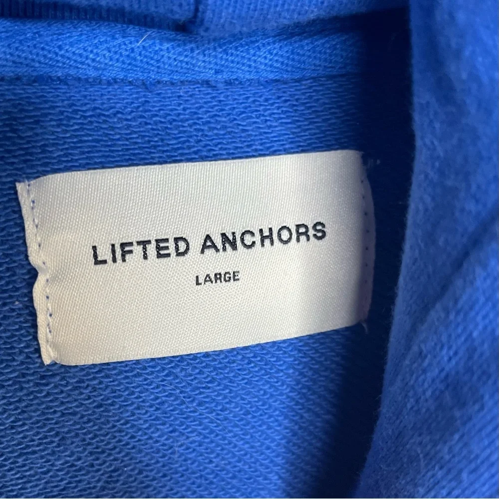 Lifted Anchors Burning Bridges Men Hoodie Sweater Large Blue Flames 100% Cotton